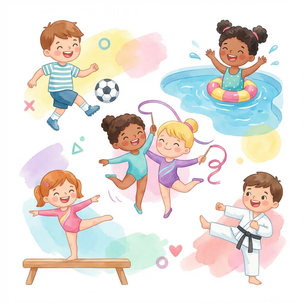 Dzieci uprawiające różne sporty